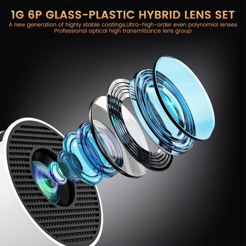 Chicdaze Mini Projector, HY300 PRO Portable Projector, Smart Projector Support 4K 1080P with Dual-Band WIFI6 5G Wireless 5.4 Bluetooth, 160 ANSI， Auto Keystone Correction Video Projector - Image 3